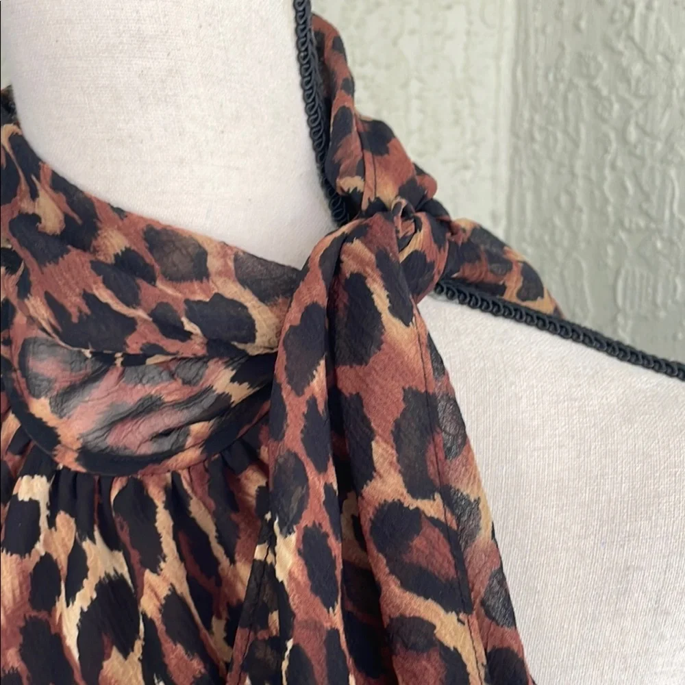Bandolino Leopard Print Halter Blouse